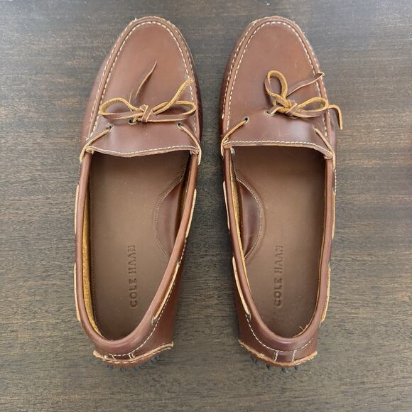Cole Haan Gunnison 1 Eye Driver Moccasins Men's Shoe 10D Tie Leather Cushioned - Picture 9 of 16